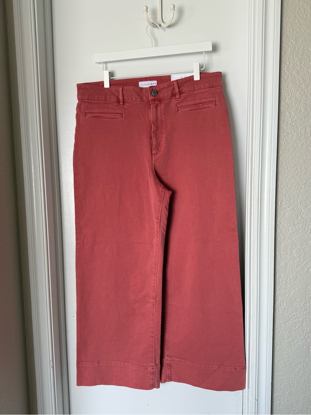 LOFT Wide-Leg Jeans in Brick Red